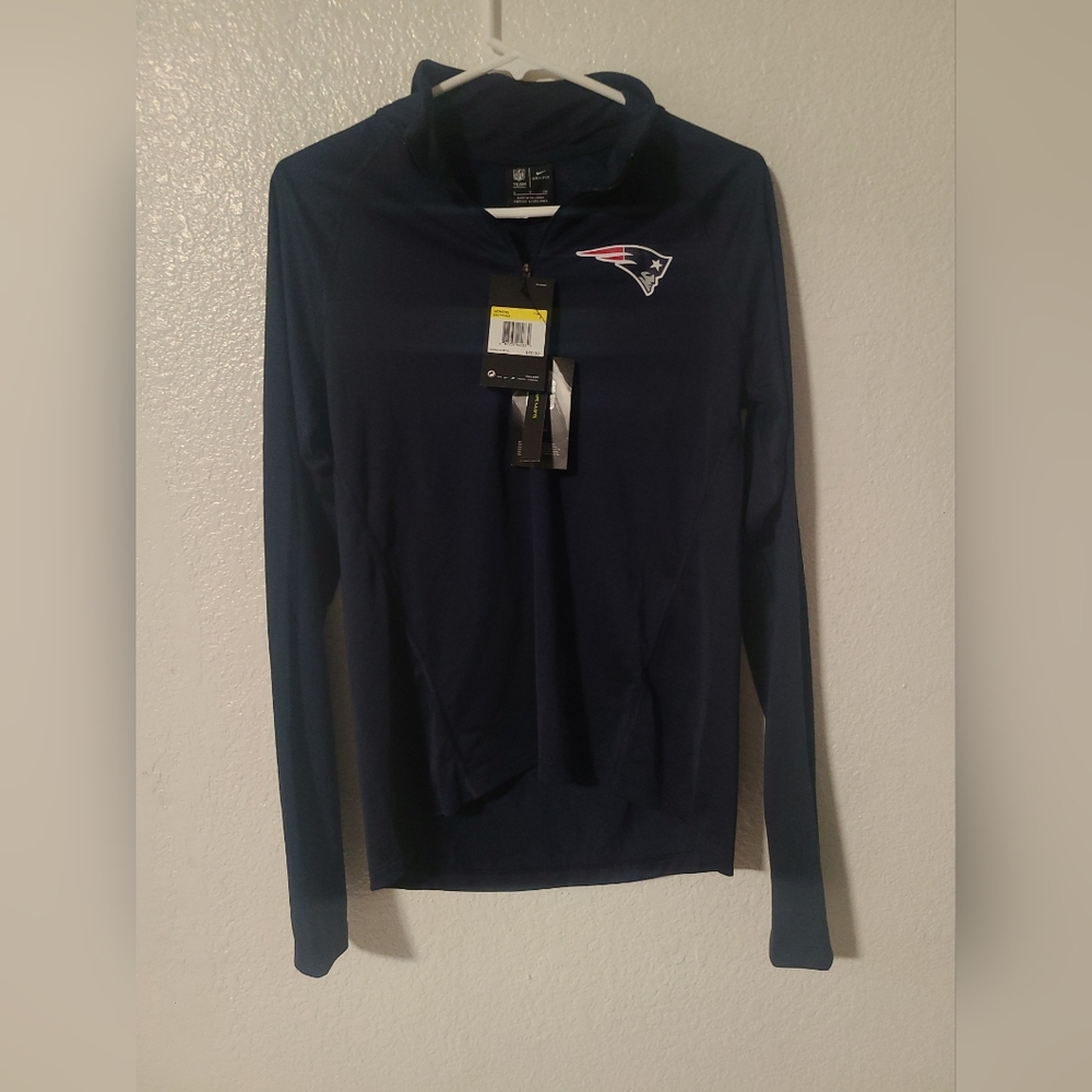 Nwt Nike Drifit New England Patriots 1/4 Zip LS Pullover Womens Size Small